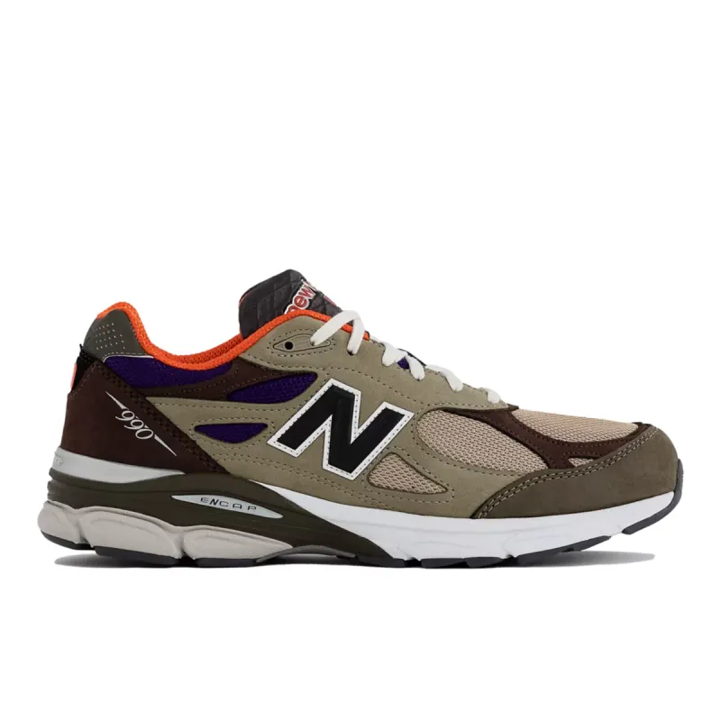 New Balance 990v3 MiUSA Teddy Santis Khaki Orange Tan / Blue (M990BT3)