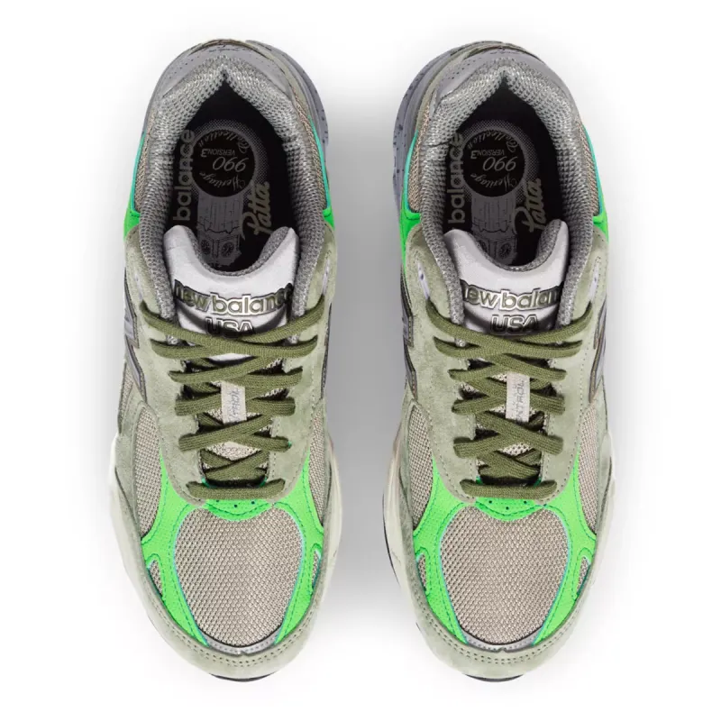 Patta x New Balance 990v3 Olive Olive / Bright Green (M990PP3)
