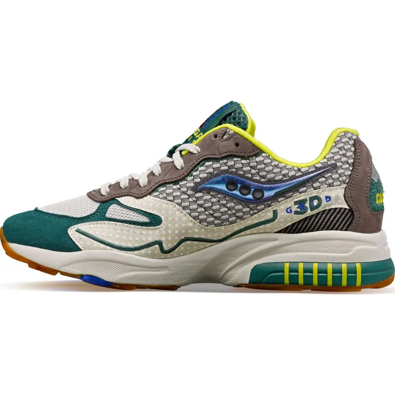 Saucony 3D Grid Hurricane Bodega Beige / Grey / Green (S70764-1)