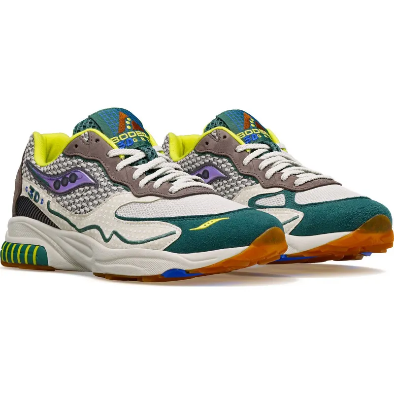 Saucony 3D Grid Hurricane Bodega Beige / Grey / Green (S70764-1)