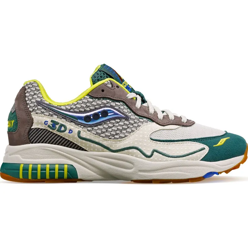 Saucony 3D Grid Hurricane Bodega Beige / Grey / Green (S70764-1)