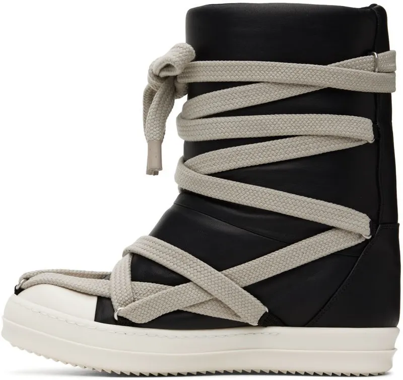 Rick Owens Black Jumbo Puffer Megalaced Sneakers (RU02B2895 LLPW1)
