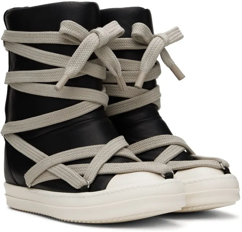 Rick Owens Black Jumbo Puffer Megalaced Sneakers (RU02B2895 LLPW1)