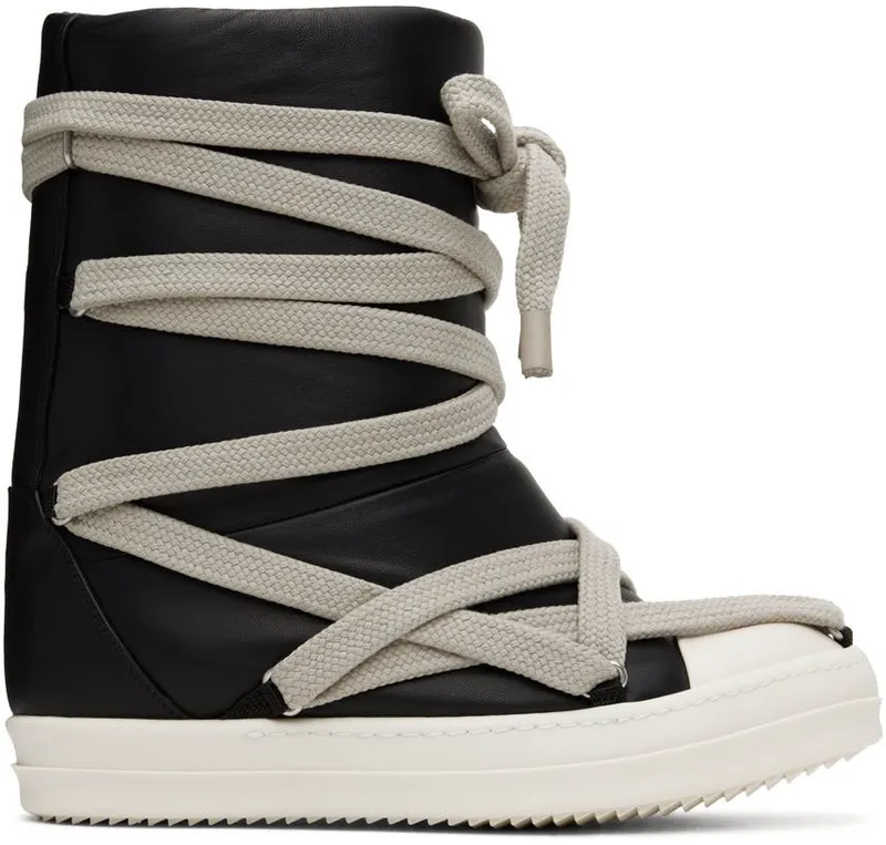 Rick Owens Black Jumbo Puffer Megalaced Sneakers (RU02B2895 LLPW1)