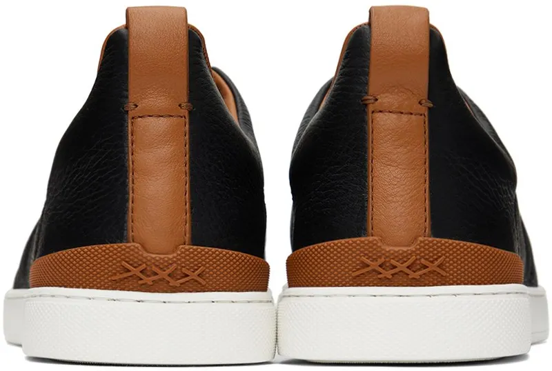 ZEGNA Black Triple Stitch™ Low-Top Sneakers (LHCVO-S4667Z)
