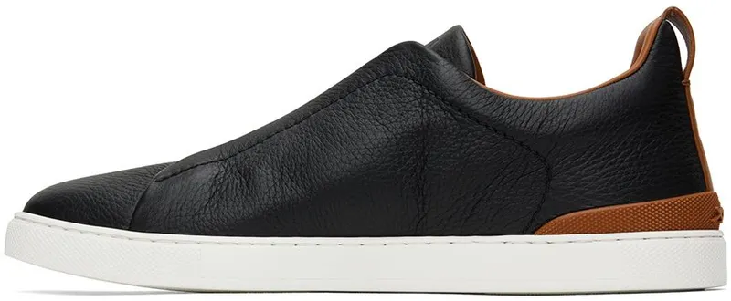 ZEGNA Black Triple Stitch™ Low-Top Sneakers (LHCVO-S4667Z)