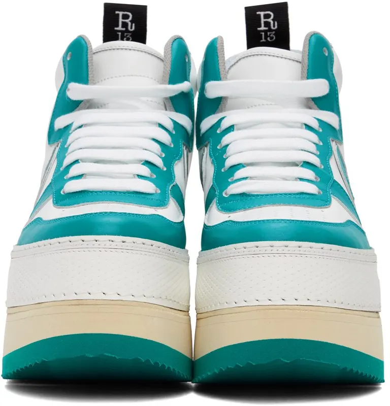 R13 Blue & White Platform High-Top Sneakers (R13WS024-S037A)