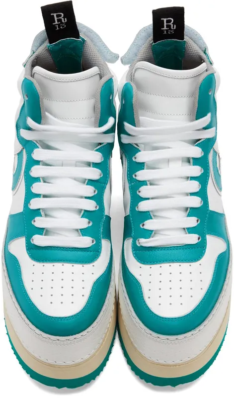 R13 Blue & White Platform High-Top Sneakers (R13WS024-S037A)