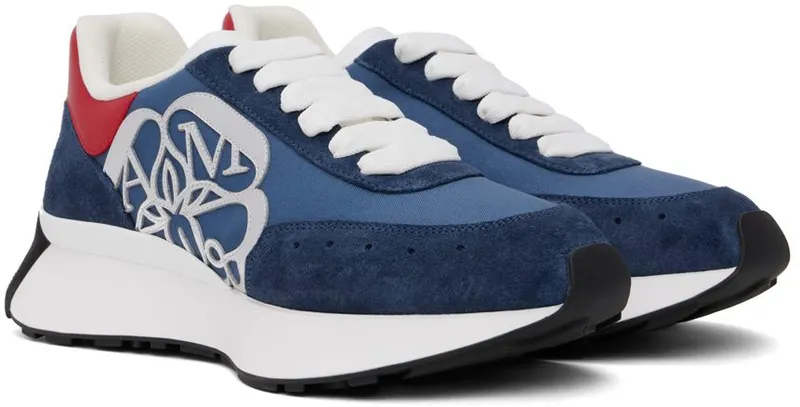 Alexander McQueen Blue Sprint Runner Sneakers (688546W4T21)