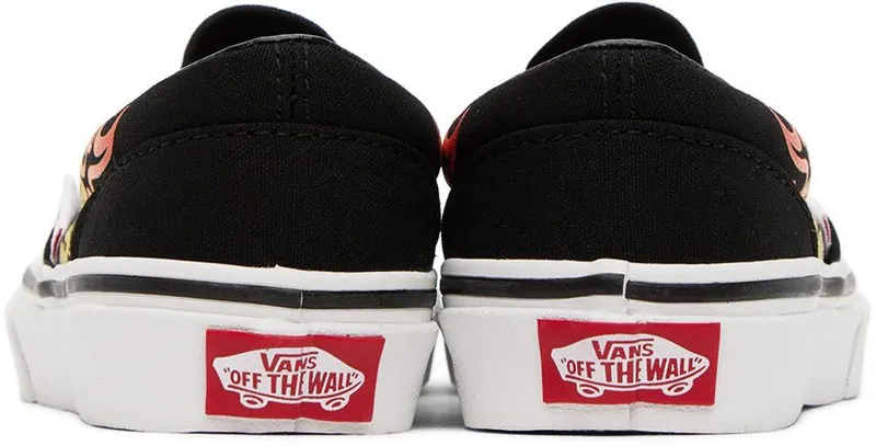 Vans Kids Black & Red Classic Slip-On Little Kids Sneakers (VN0A5KXMYHU)