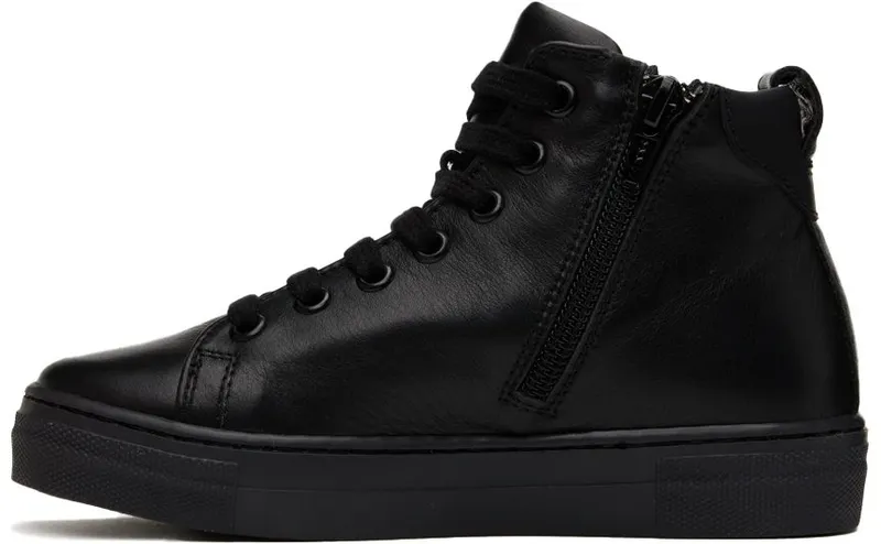 Moschino Kids Black Leather High Sneakers (71768)