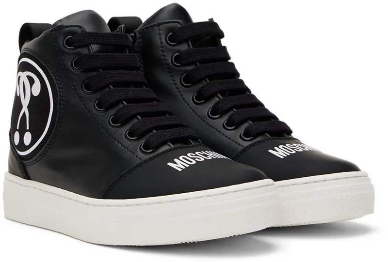 Moschino Kids Black Patch High Sneakers (71790)