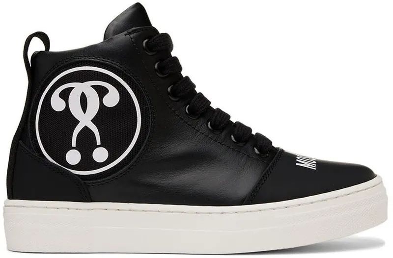 Moschino Kids Black Patch High Sneakers (71790)