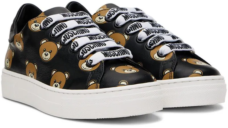 Moschino Kids Black Teddy Print Sneakers (71771)