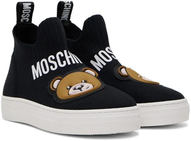Moschino Kids Black Teddy Sock High Sneakers (71804)