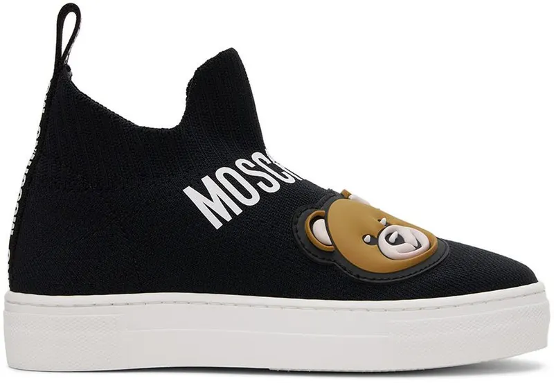 Moschino Kids Black Teddy Sock High Sneakers (71804)