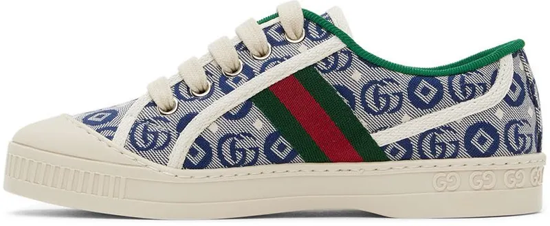 Gucci Kids Blue Web Tennis 1977 Sneakers (682230 U4G50)
