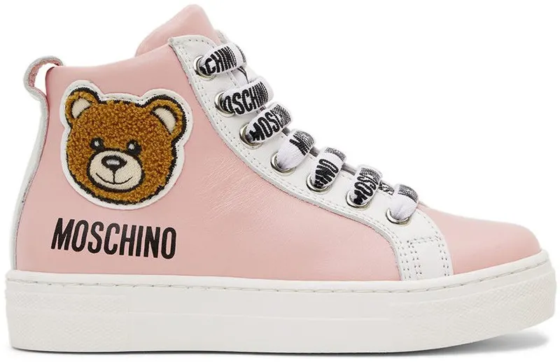 Moschino Kids Pink Teddy High Sneakers (71781)