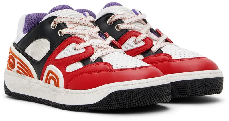 Gucci Kids Red & Black Basket Sneakers (702920 2SH90)