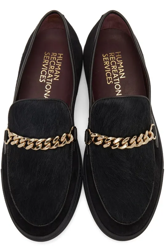 Human Recreational Services SSENSE Exclusive Black Hair Loafers (UE21GF0300X1C8)