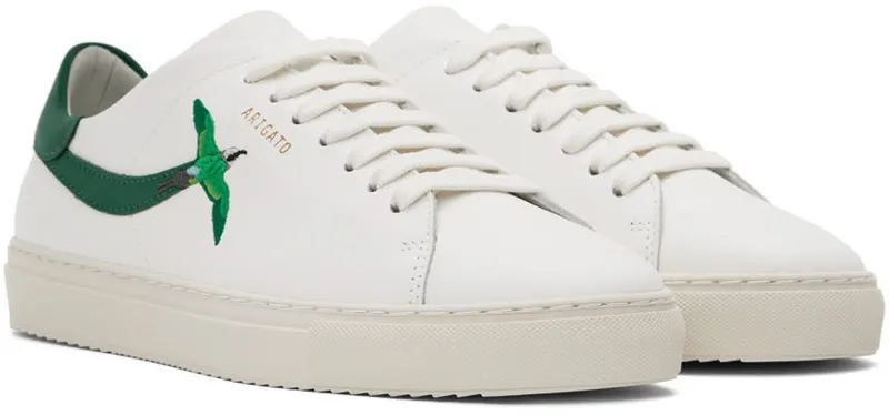 Axel Arigato White & Green Clean 90 Stripe Bee Bird Sneakers (F0518001)