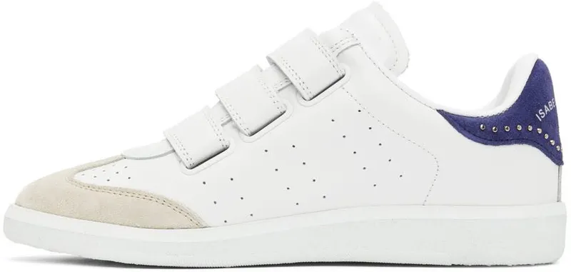 Isabel Marant White & Indigo Studded Beth Sneakers (22EBK0031-22E022S)