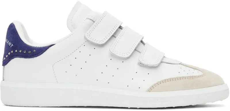 Isabel Marant White & Indigo Studded Beth Sneakers (22EBK0031-22E022S)