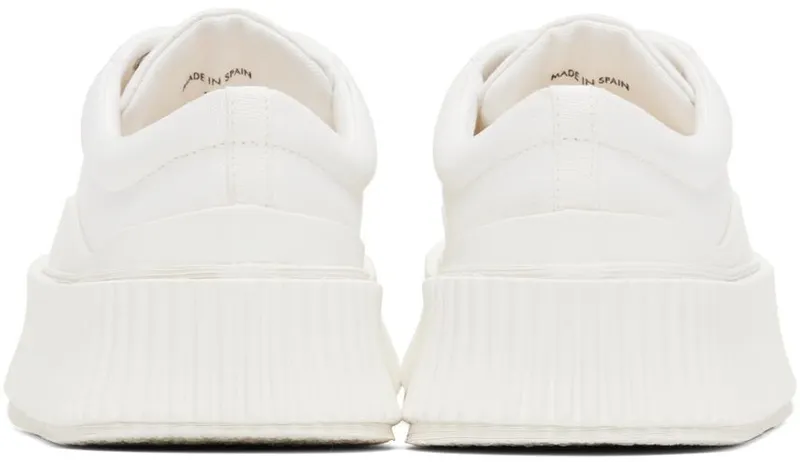Jil Sander White Canvas Platform Sneakers (J32WS0018_P4868)