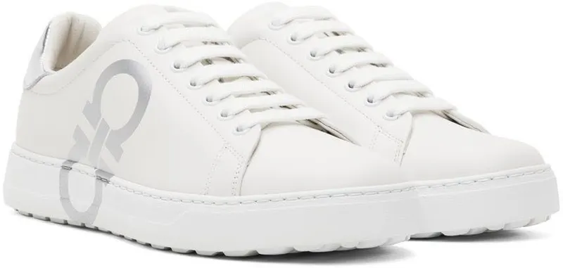 Salvatore Ferragamo White Gancini Sneakers (747634 020489007)