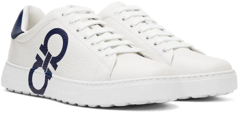 Salvatore Ferragamo White Gancini Sneakers (753086 020489009)