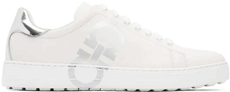Salvatore Ferragamo White Gancini Sneakers (747634 020489007)