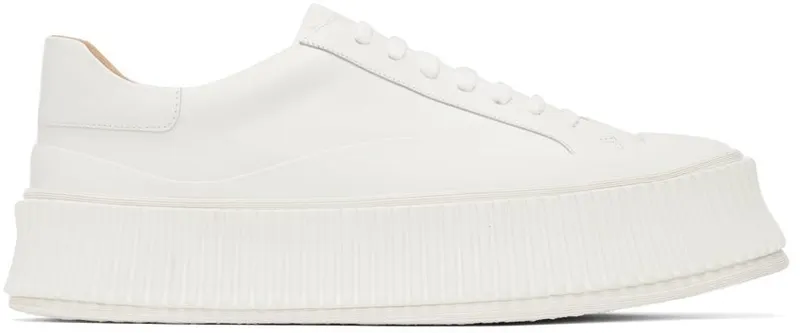 Jil Sander White Leather Platform Low-Top Sneakers (J15WS0002_P4833)