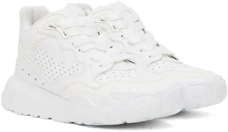 Alexander McQueen White New Court Low-Top Sneakers (708082WICD6)