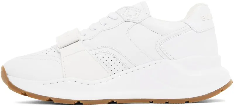 Burberry White Perforated Low-Top Sneakers (8052973)