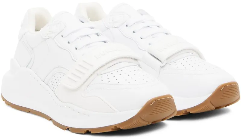 Burberry White Perforated Low-Top Sneakers (8052973)