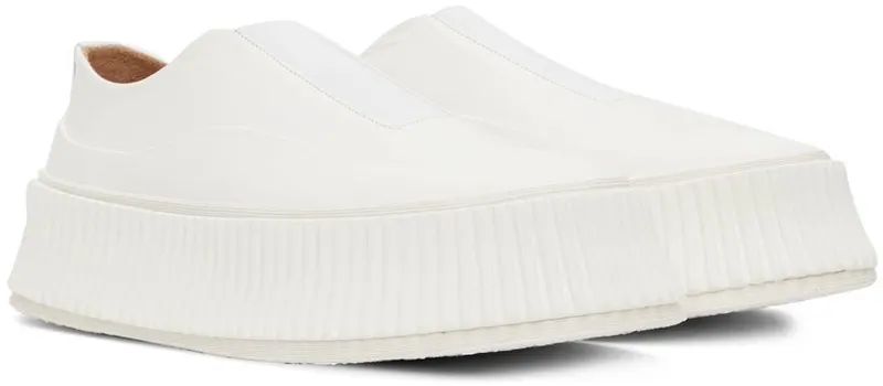 Jil Sander White Slip-On Platform Sneakers (J15WS0003_P4833)