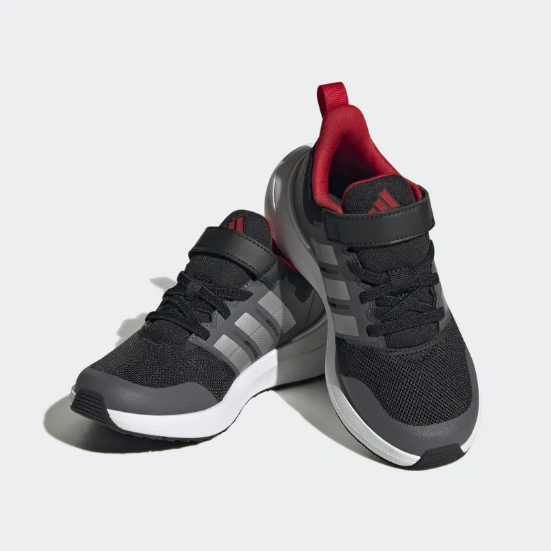 adidas FortaRun 2.0 Cloudfoam met Elastische Veters en Klittenband Core Black / Silver Metallic / Better Scarlet (HP5448)
