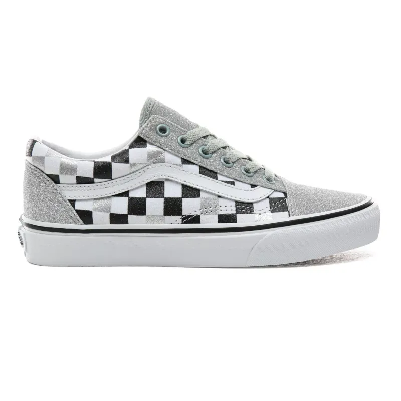 Vans Old Skool Glitter Checkerboard (W) Silver / True White-black (VN0A4BV5V3J)