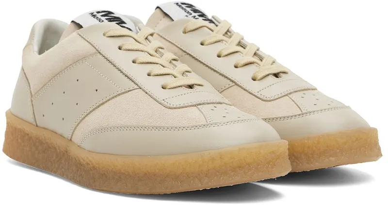 MM6 Maison Margiela Beige 6 Court Sneakers (S59WS0160 P0673)