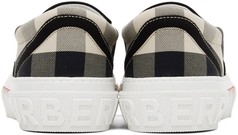 Burberry Beige Exaggerated Check Sneakers (8056762)