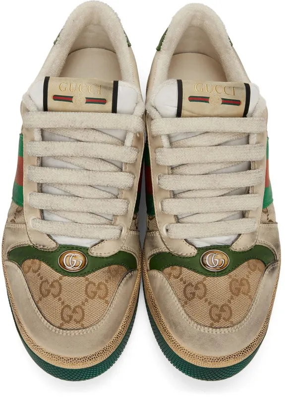 Gucci Beige Screener GG Sneakers (546551 9Y920)