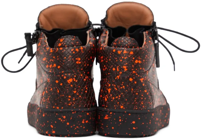 Giuseppe Zanotti Black & Orange Kriss Sneakers (RU20001-92857)