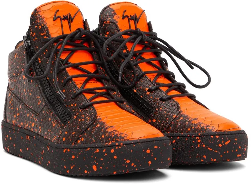 Giuseppe Zanotti Black & Orange Kriss Sneakers (RU20001-92857)