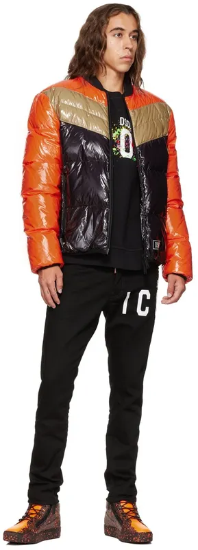 Giuseppe Zanotti Black & Orange Kriss Sneakers (RU20001-92857)