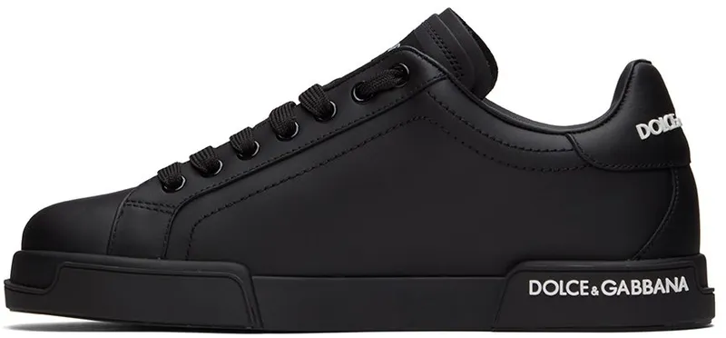 Dolce & Gabbana Black Portofino Low-Top Sneakers (CS1774AA335)
