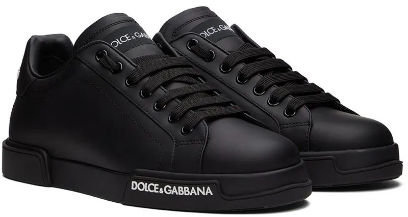Dolce & Gabbana Black Portofino Low-Top Sneakers (CS1774AA335)