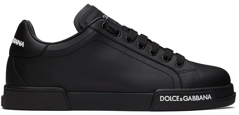 Dolce & Gabbana Black Portofino Low-Top Sneakers (CS1774AA335)