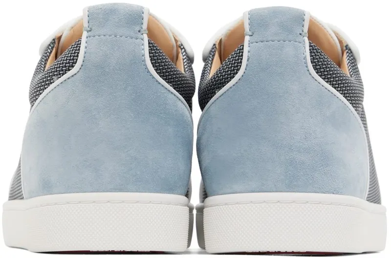Christian Louboutin Blue & Gray Louis Junior Spikes Sneakers (3220170)
