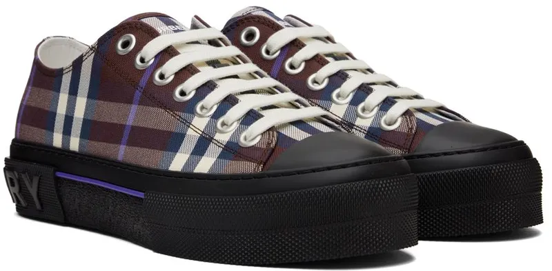 Burberry Burgundy Check Sneakers (8055644)