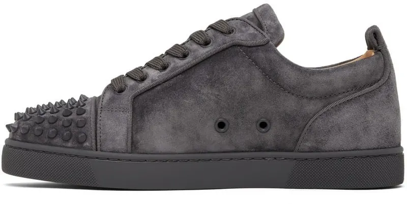 Christian Louboutin Gray Louis Junior Spikes Orlato Low-Top Sneakers (3160934)